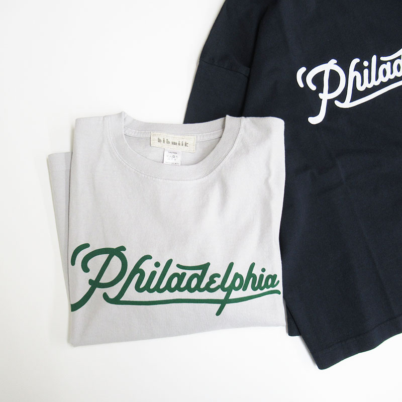 bibmilk コットンTシャツ“Philladelphia”/LGY03 【日本製】